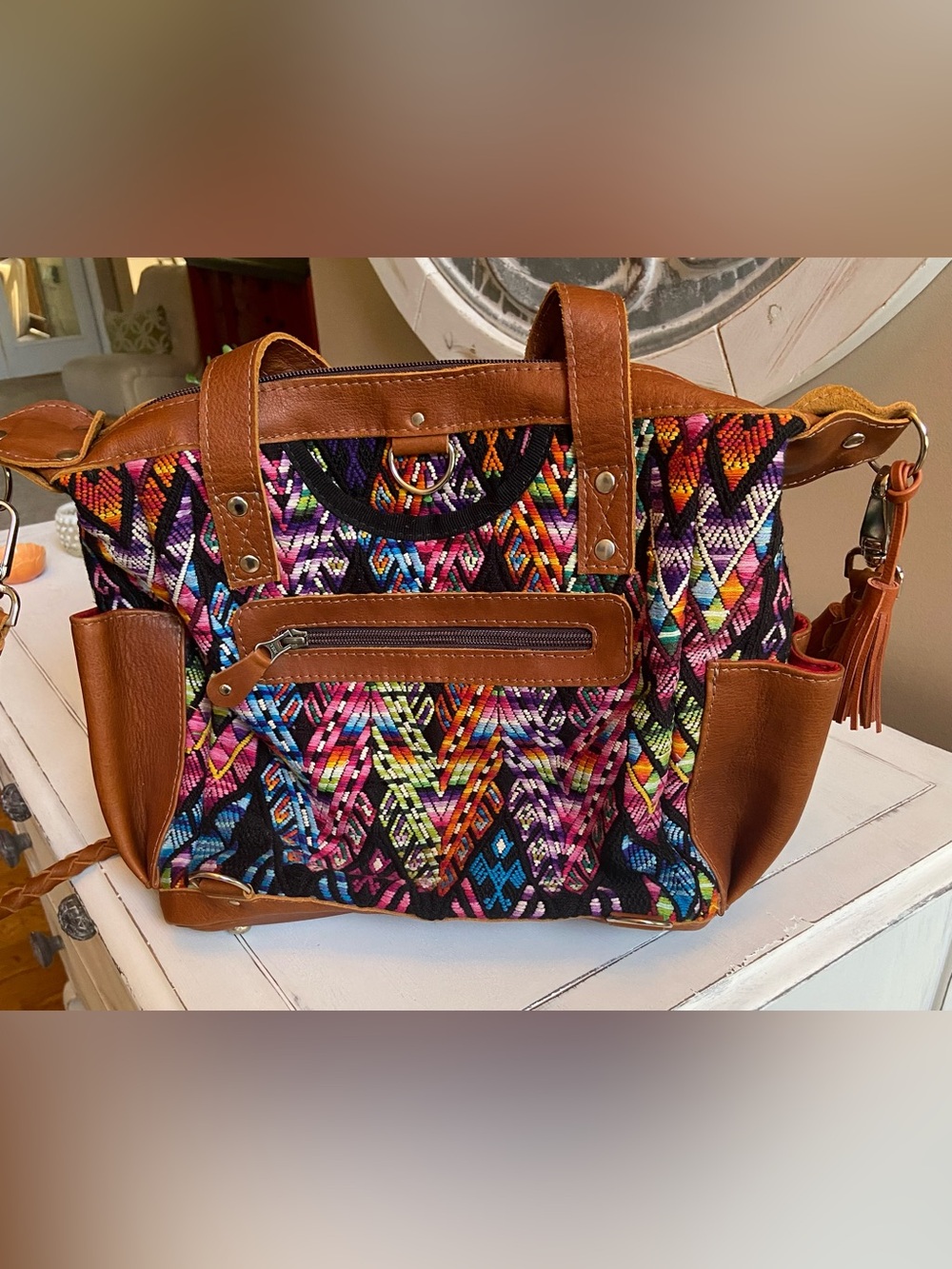Nena & Co. Multicolor Woven Shoulder/Crossbody Bag - Picture 3 of 10